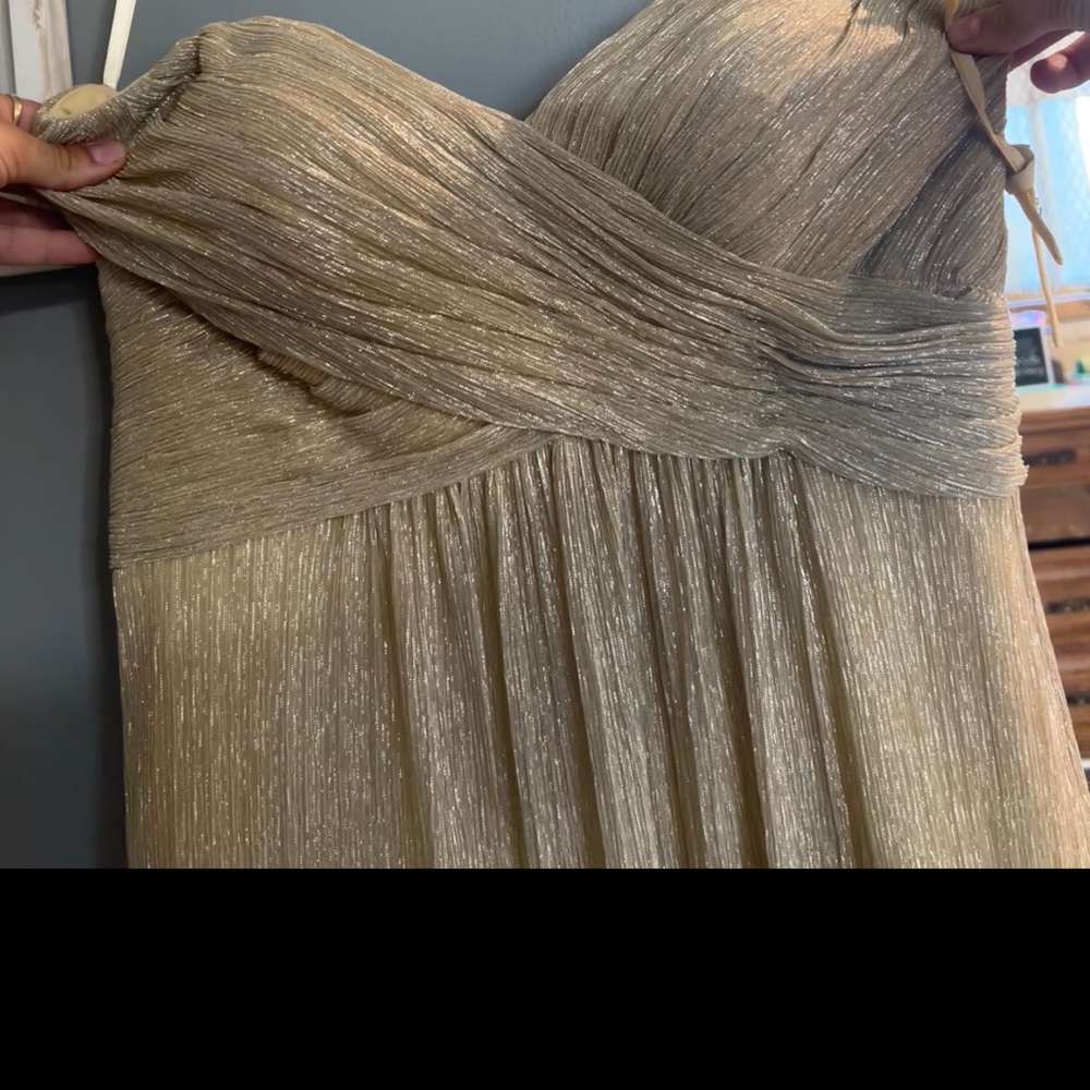 Strapless shimmer gold allure dress